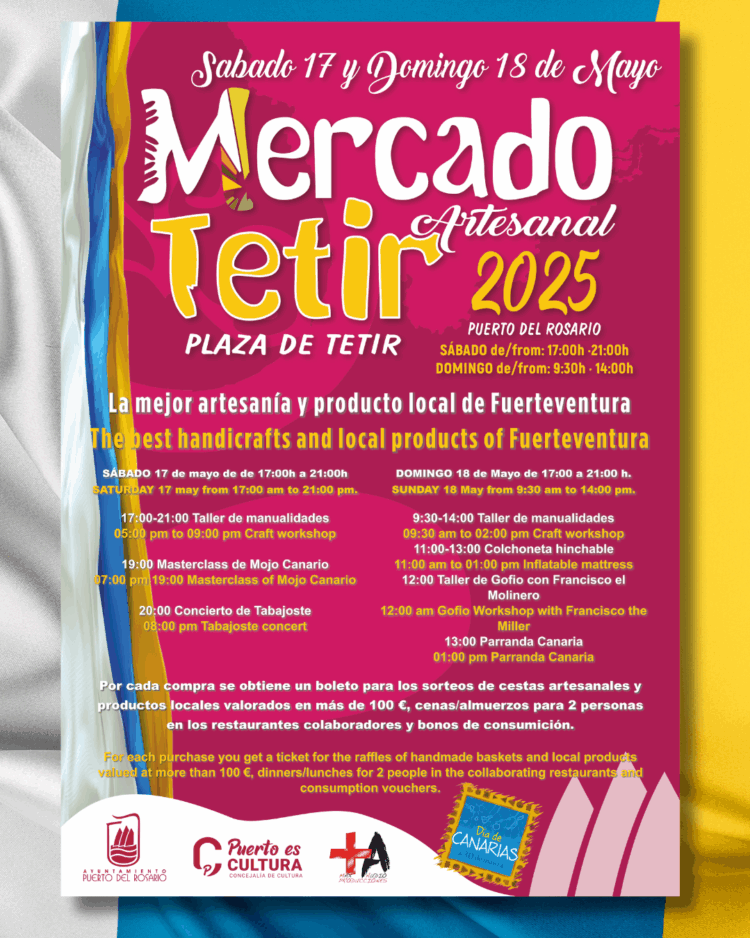 Puerto del Rosario celebrates the Handicraft Market of Tetir, Saturday 17 and Sunday 18 May.