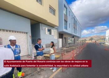 El Ayuntamiento de Puerto del Rosario continúa con las obras de mejora en la calle Andalucía para fomentar la accesibilidad, la seguridad y la calidad urbana