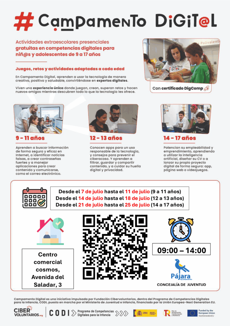 Pájara abre el plazo de inscripción para el Campamento Digital dirigido a jóvenes de 9 a 17 años