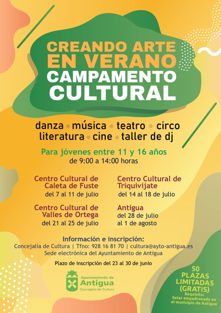 Antigua organisiert das Kulturcamp Creando Arte en Verano (Kunst schaffen im Sommer)