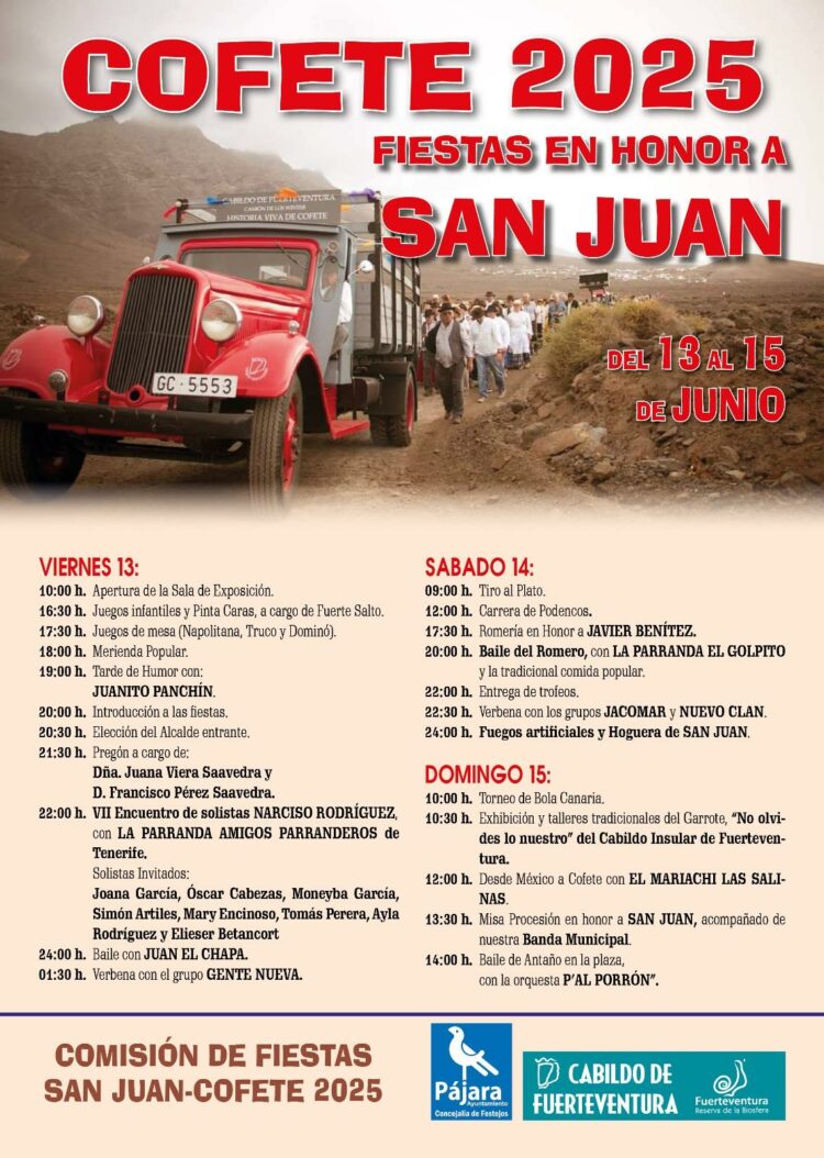El Ayuntamiento de Pájara presenta las Fiestas en honor a San Juan 2025 en Cofete