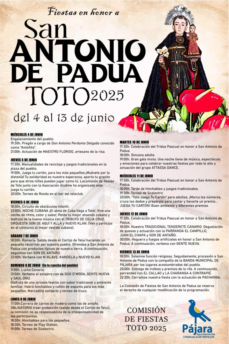 Pájara celebra las fiestas en honor a San Antonio de Padua en Toto