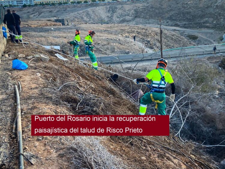 Puerto del Rosario inizia il recupero paesaggistico del versante del Risco Prieto.