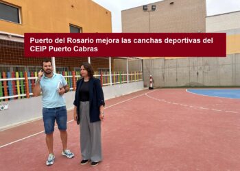 Puerto del Rosario mejora las canchas deportivas del CEIP Puerto Cabras