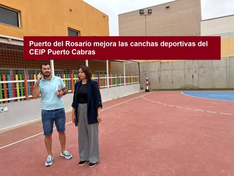 Puerto del Rosario mejora las canchas deportivas del CEIP Puerto Cabras