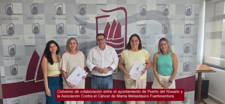 Kooperationsvereinbarung zwischen der Stadtverwaltung von Puerto del Rosario und der Vereinigung gegen metastasierenden Brustkrebs Fuerteventura.