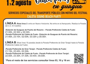 Das Cabildo wird an diesem Wochenende einen speziellen Busservice für die Caleta Sound Fest Beach Party anbieten