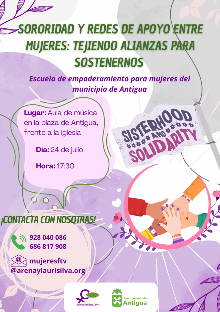 El Ayuntamiento de Antigua y la Asociación de Mujeres Arena y Laurisilva impulsan la sororidad, redes de apoyo y asesoramiento