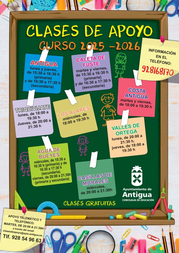 Antigua organiza la nueva temporada de Clases de Apoyo en ocho localidades del Municipio