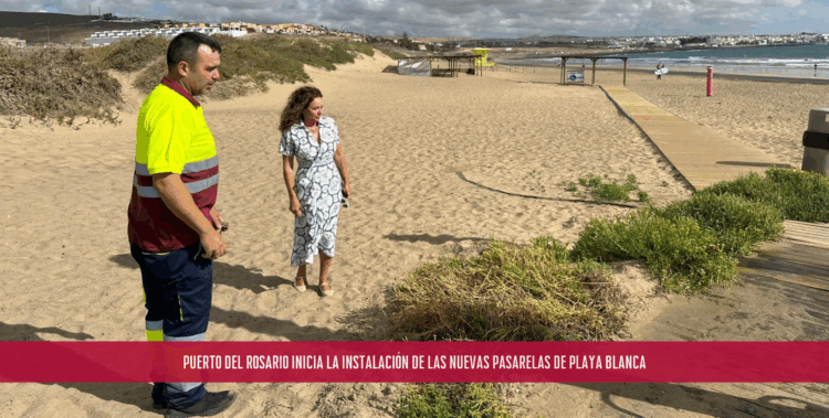 Puerto del Rosario inicia la instalación de las nuevas pasarelas de Playa Blanca