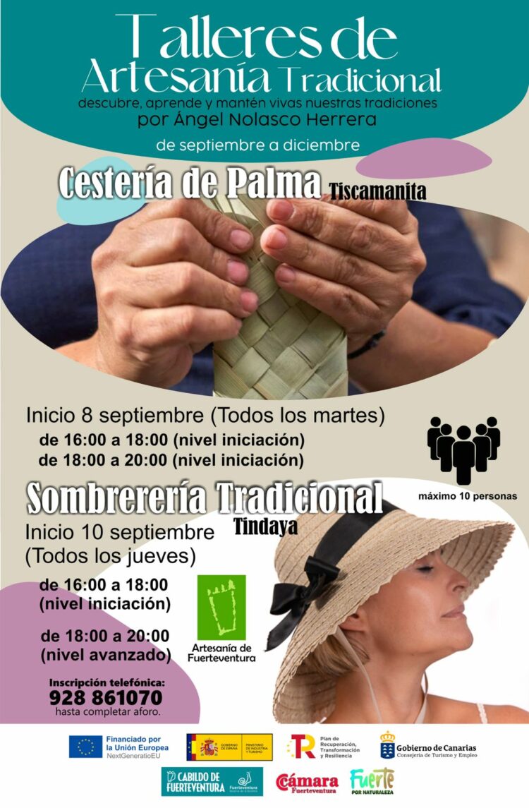 El Cabildo de Fuerteventura fomenta la artesanía tradicional a través de diversos talleres para mantener vivas las costumbres locales