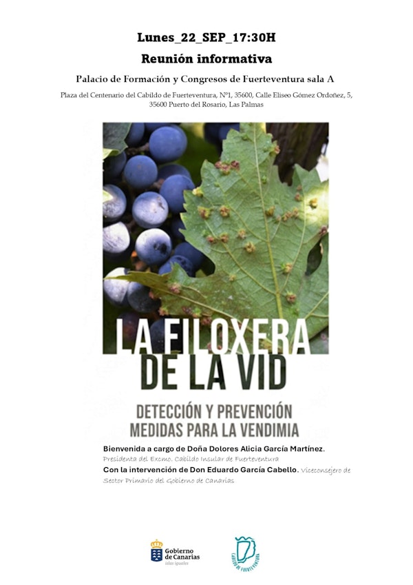 Fuerteventura acoge una charla informativa sobre detección y prevención de la filoxera de la vid