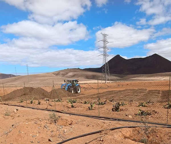 Los tractores agrícolas preparan las gavias de Tiscamanita para su cultivo
