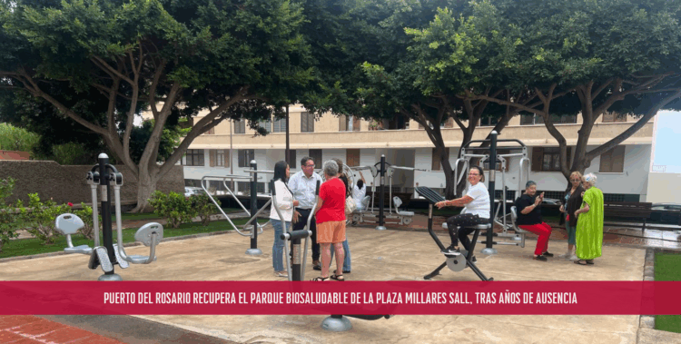 Puerto del Rosario recupera el parque biosaludable de la Plaza Millares Sall, tras años de ausencia