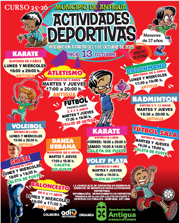 Antigua inicia la nueva temporada deportiva con 20 modalidades gratuitas