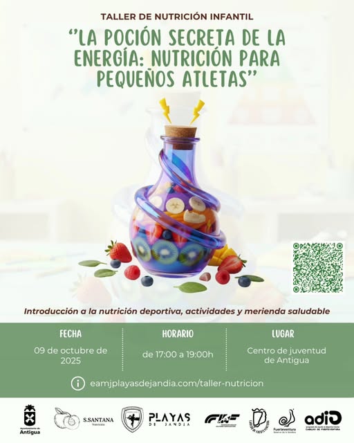 Curso infantil de Nutrición en Antigua La poción secreta de la energía, nutrición para pequeños atletas