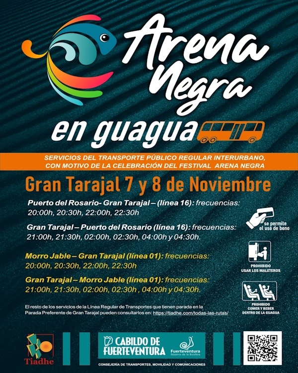 El Cabildo establece servicios especiales de guaguas para el Festival Arena Negra