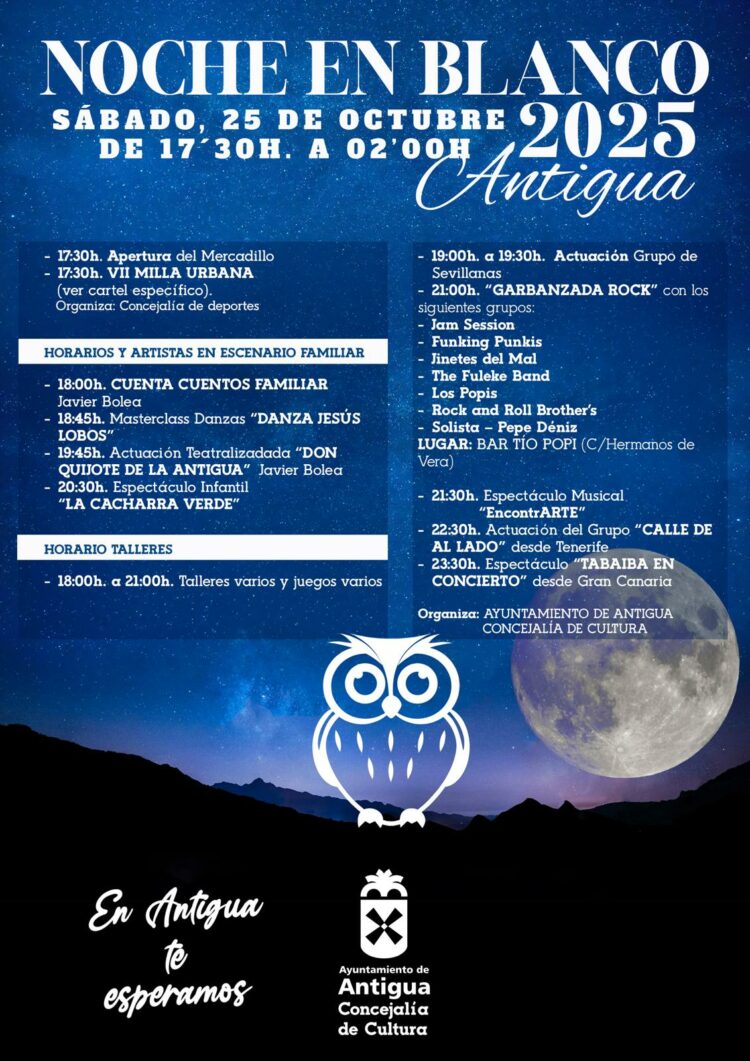 Noche en Blanco en Antigua este sábado puro espectáculo cultural, musical y creativo