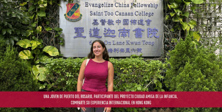 Una joven de Puerto del Rosario, participante del proyecto Ciudad Amiga de la Infancia, comparte su experiencia internacional en Hong Kong