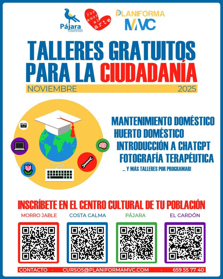 Pájara impulsa talleres gratuitos de cultura y formación práctica para jóvenes y adultos 