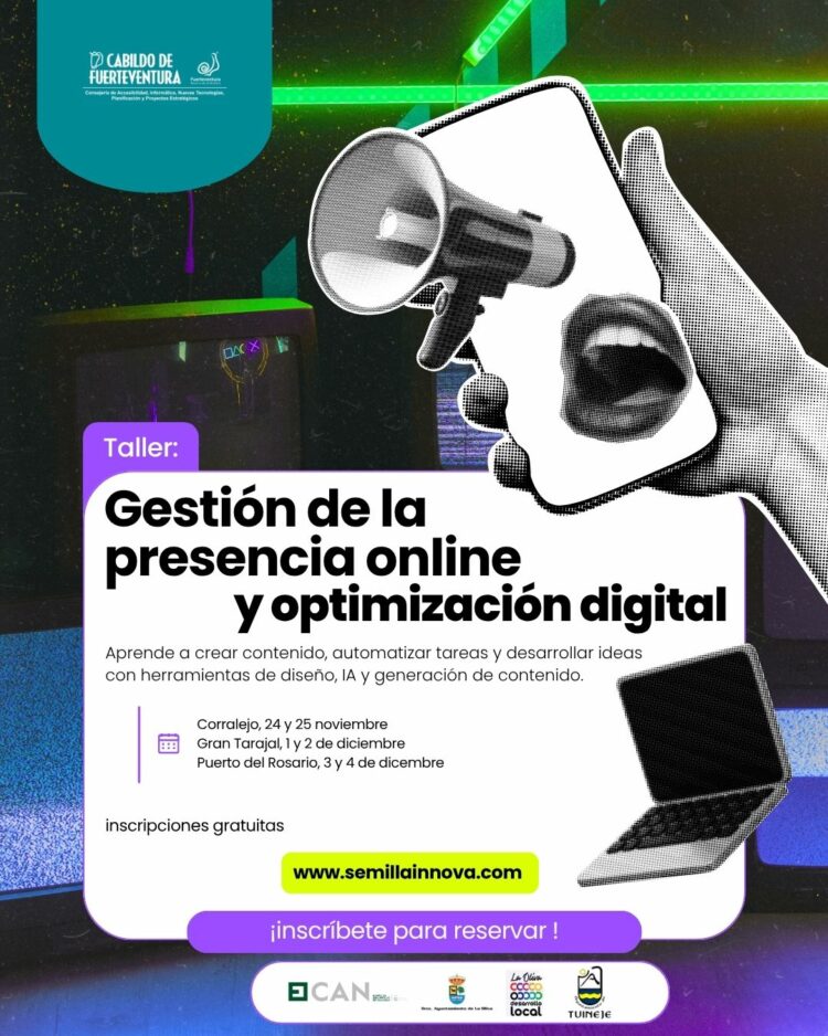 El Cabildo impulsa la transformación digital con el taller “Gestión de la presencia online y optimización digital”