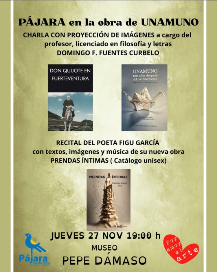 El Espacio de las Artes Pepe Dámaso acoge el encuentro ‘Pájara en la obra de Unamuno’