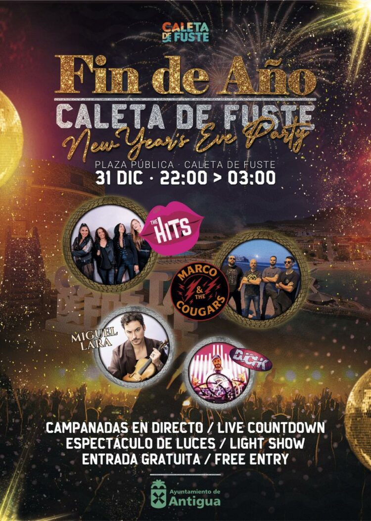 Fiesta Fin de Año en Caleta de Fuste con Campanadas, Fuegos y Espectáculo de Luces