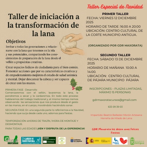 Cabildo y GDR Maxorata organizan dos jornadas creativas para descubrir el valor de la lana local