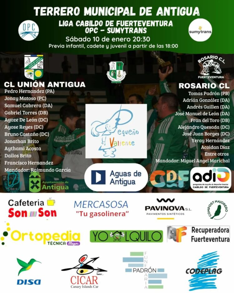 El Ayuntamiento y el CL Unión Antigua animan a asistir a la Luchada Solidaria en favor de Pequeño Valiente