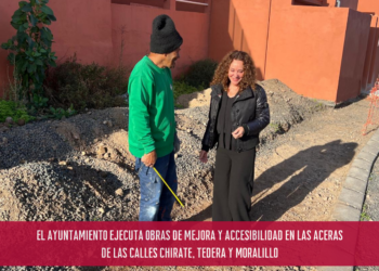 El Ayuntamiento ejecuta obras de mejora y accesibilidad en las aceras de las calles Chirate, Tedera y Moralillo