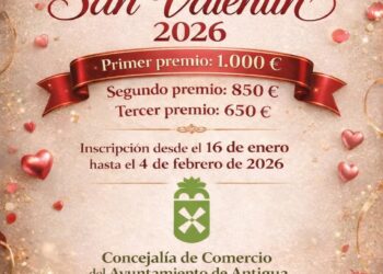 Antigua anuncia el Concurso de Escaparates San Valentín 2026
