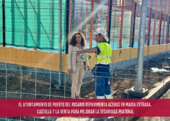 El Ayuntamiento de Puerto del Rosario repavimenta aceras en María Estrada, Castilla y La Venta para mejorar la seguridad peatonal