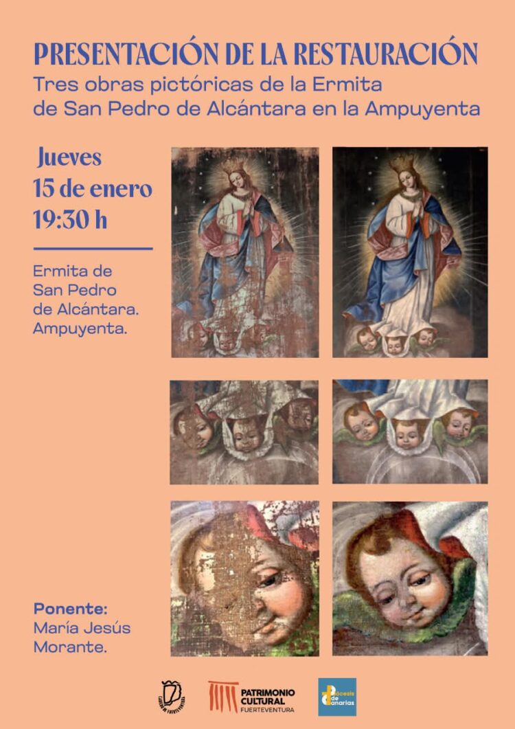La Ermita de San Pedro de Alcántara acoge la presentación de la restauración de tres de sus cuadros históricos