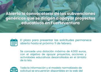 El Cabildo de Fuerteventura abre la convocatoria de subvenciones genéricas en materia de educación