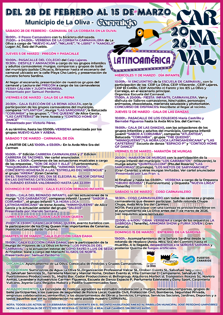 Marzo vuelve a brillar con el Carnaval del municipio de La Oliva