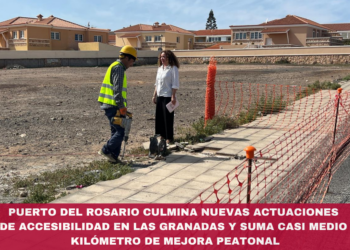 Puerto del Rosario culmina nuevas actuaciones de accesibilidad en Las Granadas y suma casi medio kilómetro de mejora peatonal