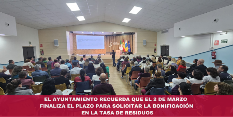 El Ayuntamiento recuerda que el 2 de marzo finaliza el plazo para solicitar la bonificación en la tasa de residuos