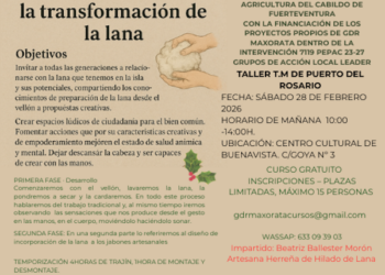 Cabildo y GDR Maxorata imparten un taller de iniciación a la transformación de la lana y jabones artesanales
