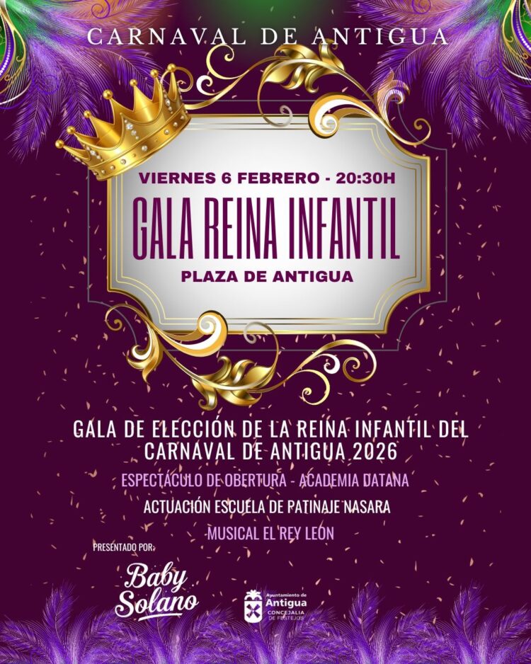 Cuatro jovencísimas vecinas del Municipio candidatas a Reina Infantil del Carnaval de Antigua 2026