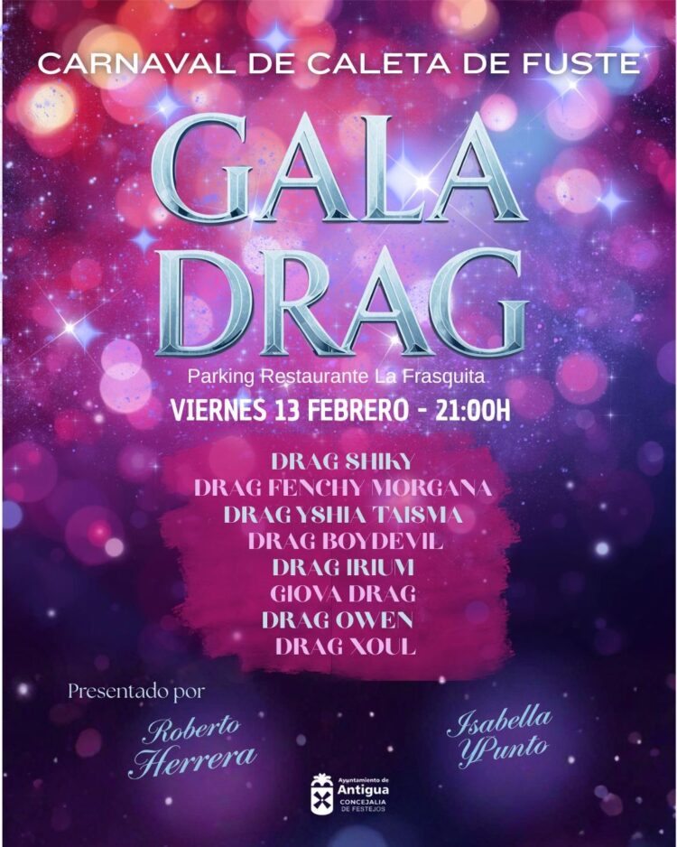 Roberto Herrera e Isabella Ypunto presenta la Gala Drag este viernes en Caleta de Fuste