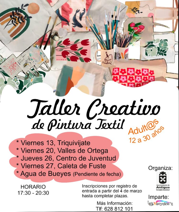 Comienza este viernes el Taller Creativo de Pintura Textil