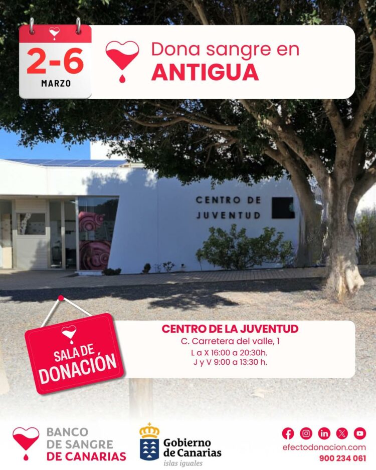 La unidad móvil de Hemodonación esta semana en Antigua