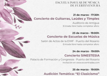 La Escuela Insular de Música celebra los Conciertos de Primavera, una semana musical del 21 al 26 de marzo
