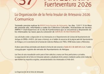 Antigua anuncia las Bases del Servicio de Restauración XXXVII Feria Insular de Artesanía Fuerteventura