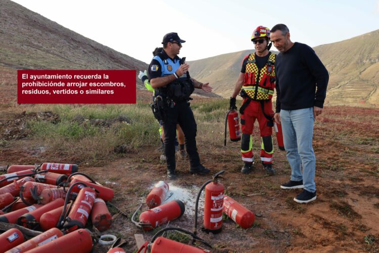 ACTUACIÓN DE LOS SERVICIOS MUNICIPALES ANTE DEPÓSITO DE EXTINTORES USADOS Y RESIDUOS EN EL PARAJE NATURAL DE LA MONTAÑA DE SAN ANDRÉS EN TETIR