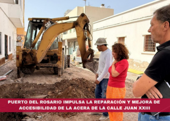 Puerto del Rosario impulsa la reparación y mejora de accesibilidad de la acera de la calle Juan XXIII