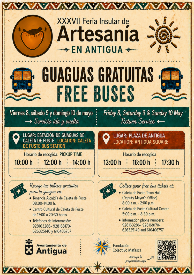 Antigua facilita Free Buses a la Feria Insular de Artesanía 2026