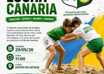 El Club de Lucha Unión de Antigua celebra el Día de Canarias con una jornada de Lucha Canaria infantil