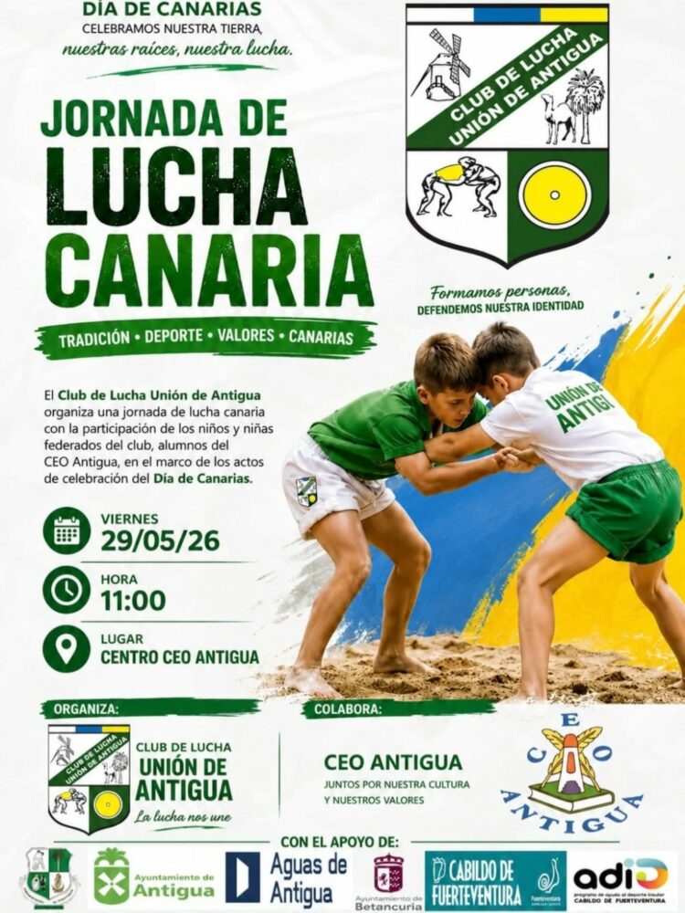 El Club de Lucha Unión de Antigua celebra el Día de Canarias con una jornada de Lucha Canaria infantil
