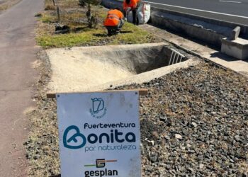 El Cabildo de Fuerteventura los márgenes de la FV-2 y del carril bici a su paso por El Castillo